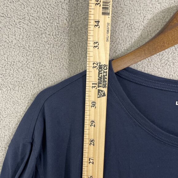 NWOT Land's End Men's XL Navy Blue Long Sleeve T-Shirt 100% Cotton Crewneck - Picture 5 of 8